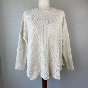 Joseph A. Cable Knit Oversized Sweater Size Petite L EUC